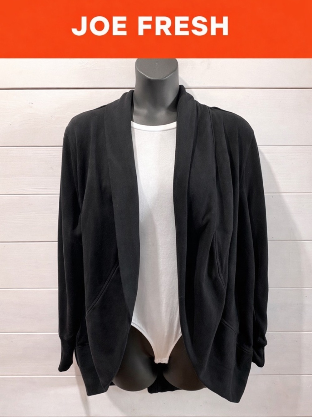 JOE FRESH Black Open Cardigan – Size 1X